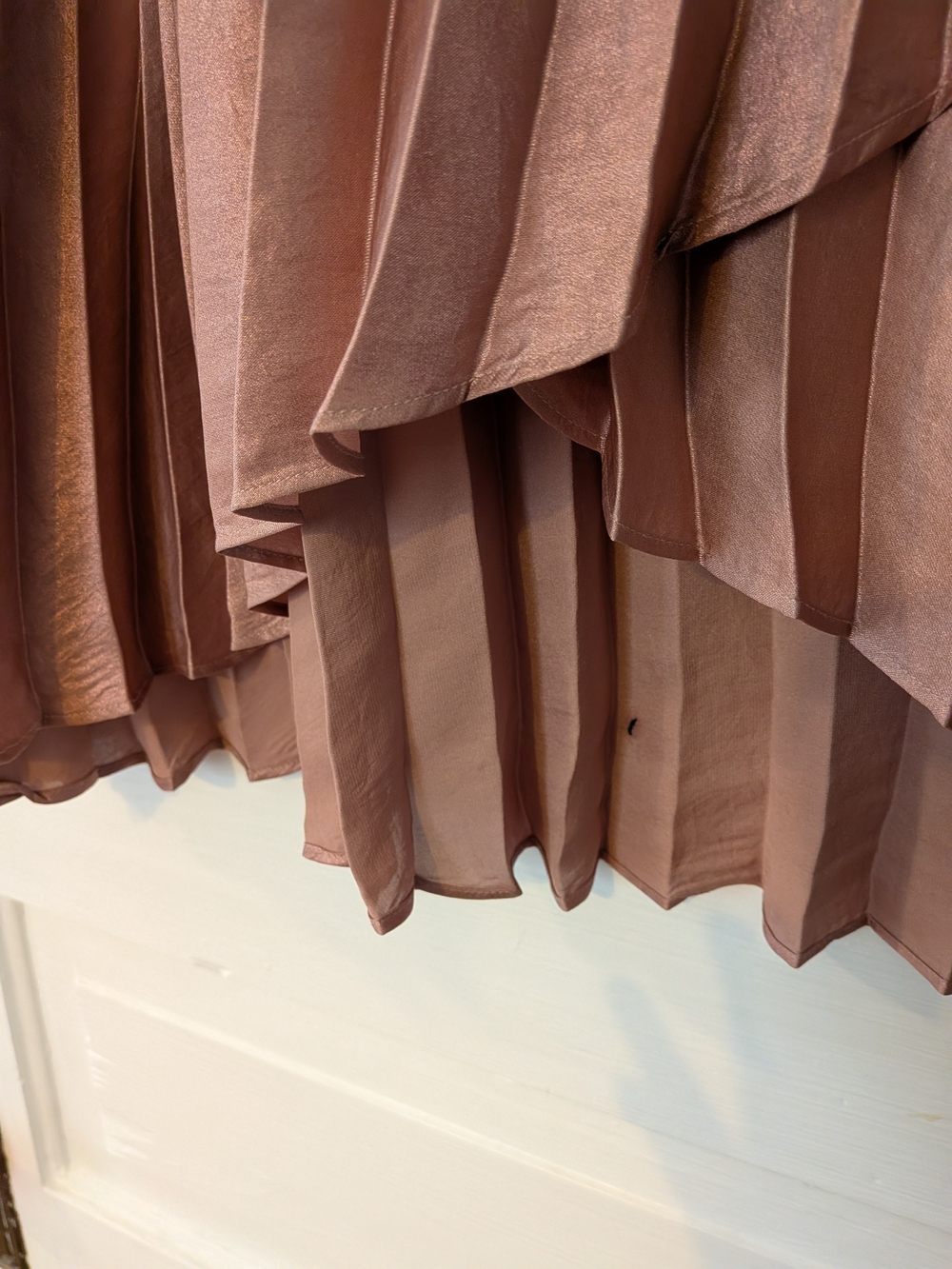 Anthropologie Maeve Dusty Rose Asymmetrical Pleated Midi Skirt - Picture 5 of 16